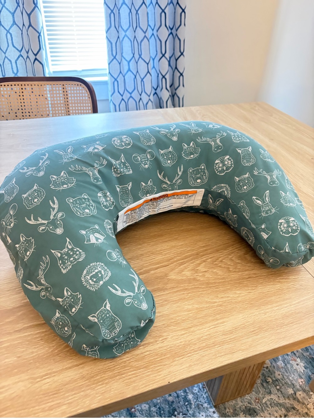 Boppy Green Animal Print Nursing Pillow